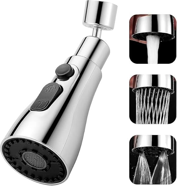 3 in 1 Kitchen Faucet with | 360° Swivelling | Anti-Splash 3 Modes Adjustable with Swivel Filter Head (1pc)