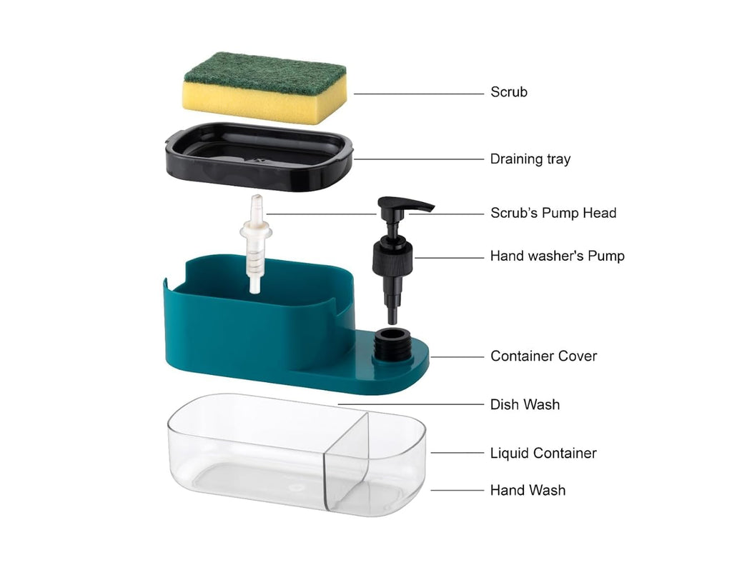 3 in 1 Kitchen Sink Countertop cum Soap DIspenser for Dish Washing