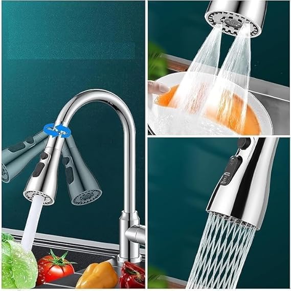 3 in 1 Kitchen Faucet with | 360° Swivelling | Anti-Splash 3 Modes Adjustable with Swivel Filter Head (1pc)