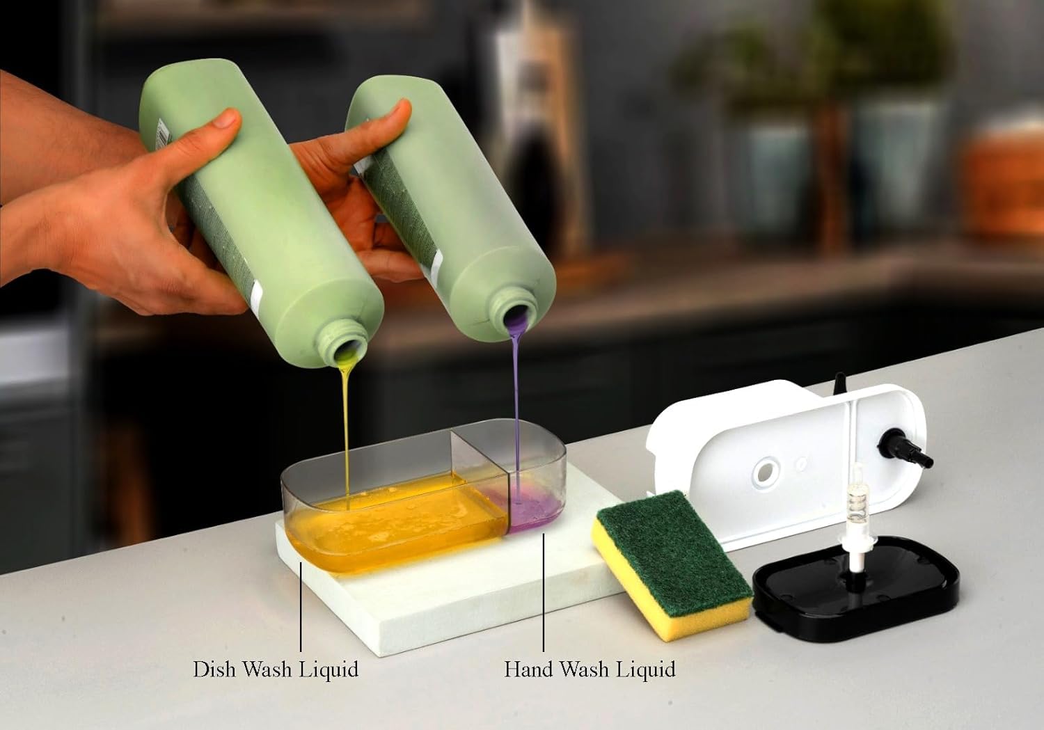 3 in 1 Kitchen Sink Countertop cum Soap DIspenser for Dish Washing