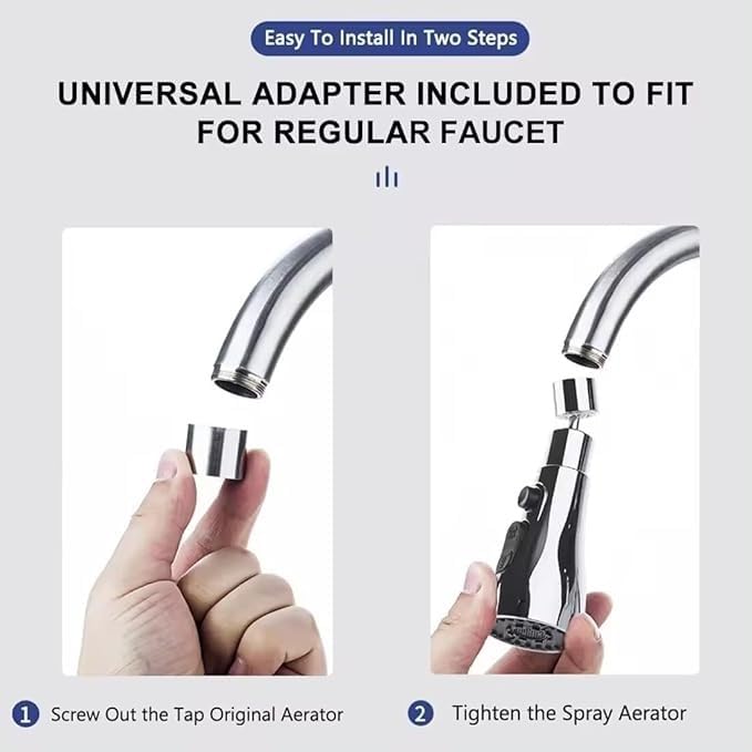 3 in 1 Kitchen Faucet with | 360° Swivelling | Anti-Splash 3 Modes Adjustable with Swivel Filter Head (1pc)