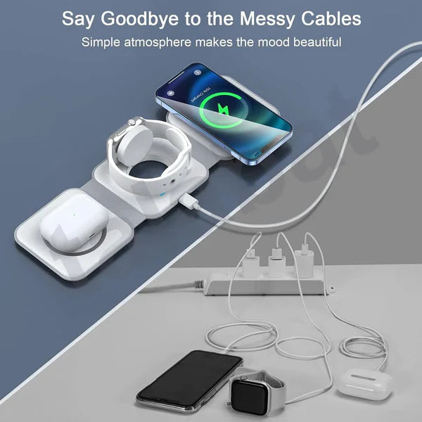 3 in 1 Wireless Charging Pad with 6 Month Warrenty